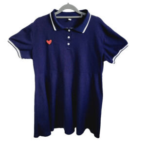 Smile Women's Short Sleeve Polo Dress Blue Size 3XL